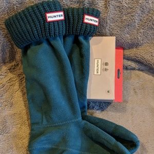 HUNTER TALL HALF CARDIGAN BOOT SOCKS OCEAN MEDIUM